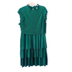 Emma & Michele green layered dress, size XL